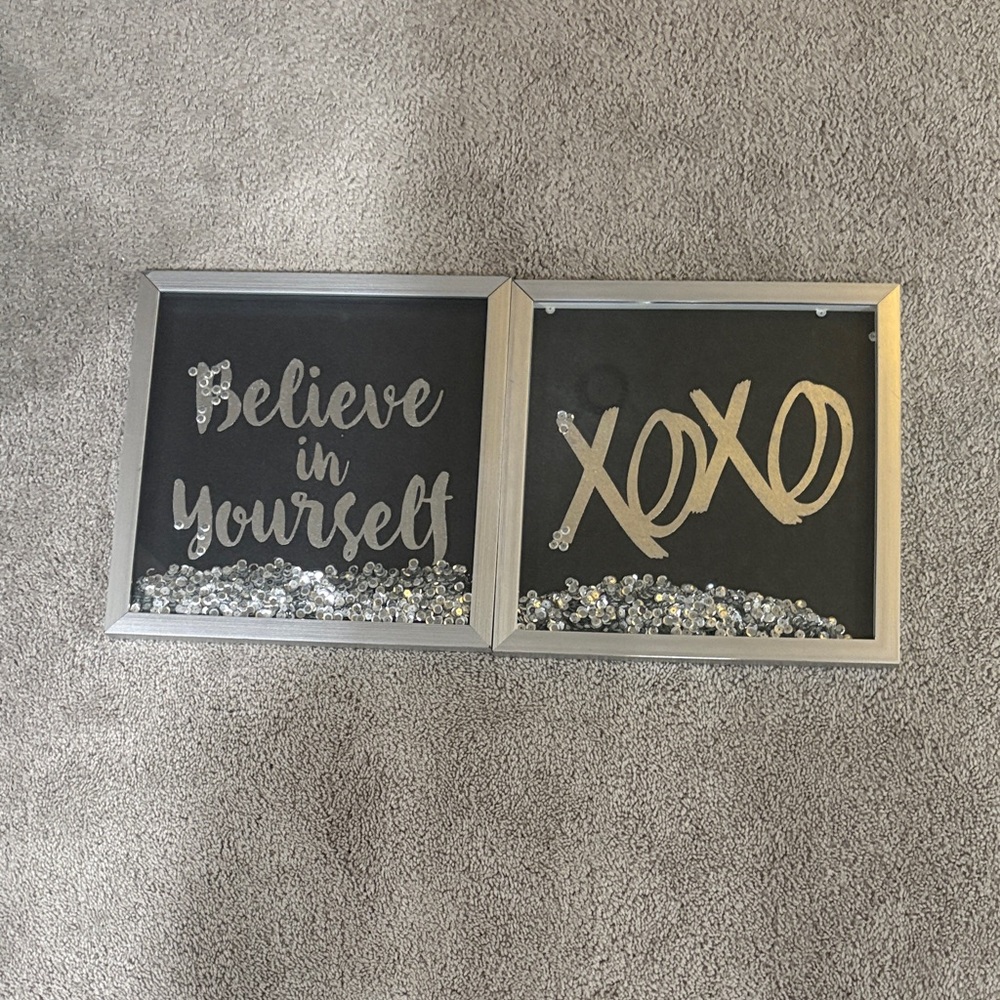 Silver and Black Inspirational Wall Decor Set